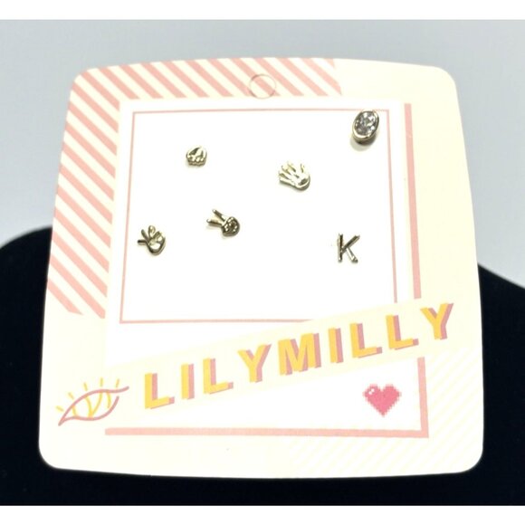 Lily 3 Pair Mismatched Stud Earrings Set Creative Style Fashion Jewelry *READ - Picture 1 of 4